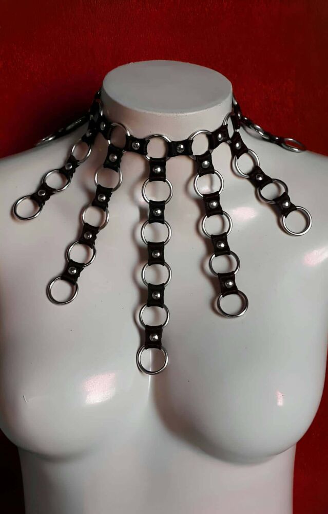 Reflective Rubber Choker with Light Wave Design - 3