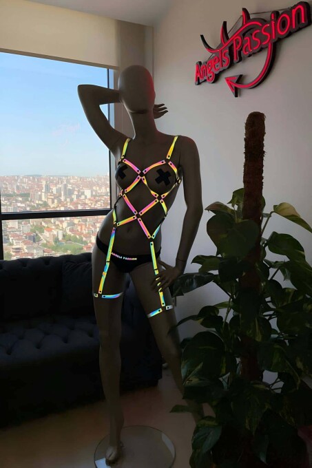 Reflective Sexy Harness for Pole Dance Clothing - 4