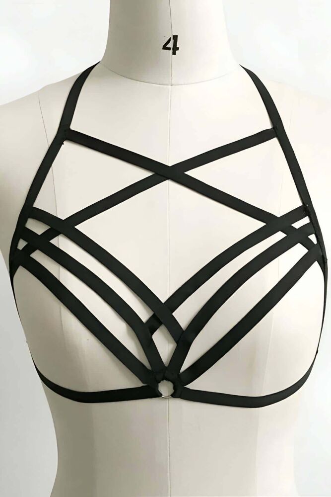 Sexy 3 Rows Cross Detail Harness for Fashion - 5