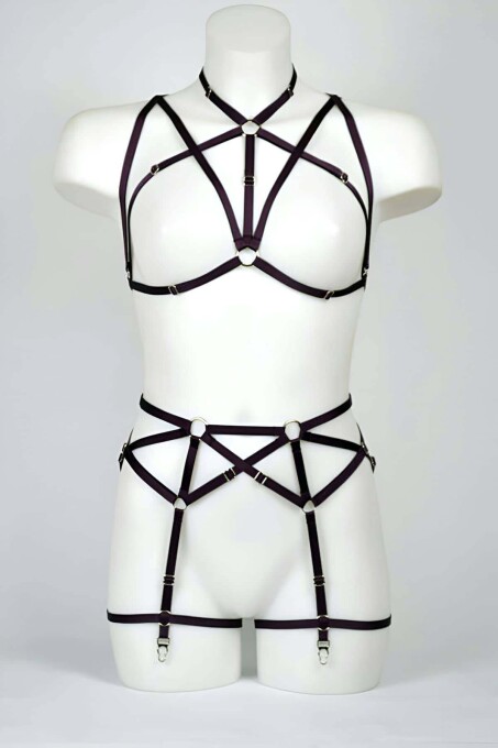 Sexy Chest and Garter Belt Harness - 1