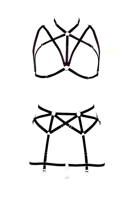 Sexy Chest and Garter Belt Harness - 2