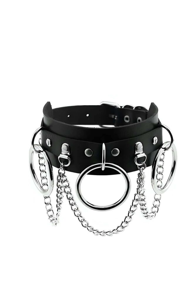 Sexy Choker with Ring and Chain Details - 1