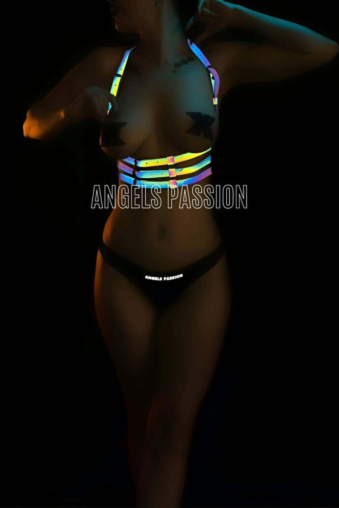 Sexy Harness Bustier with Colorful Reflections - 4