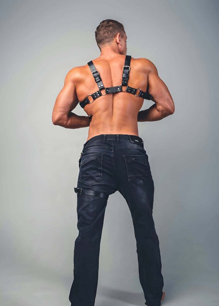 Sexy Leather Chest Harness for Men - 2