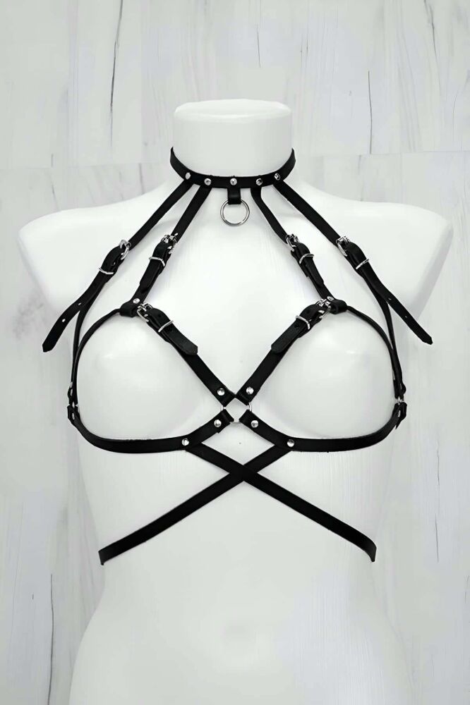 Sexy Leather Harness for Stylish Clothing - 1