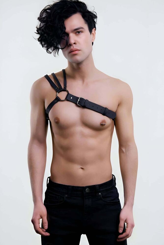 Sexy Men's 3 Rows Leather Shoulder Harness - 1