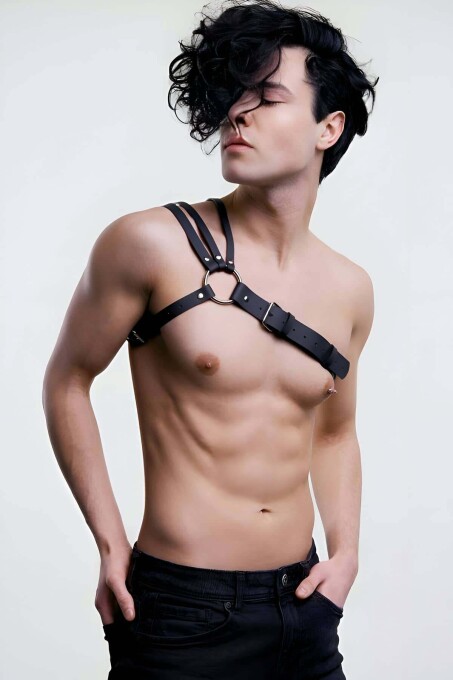 Sexy Men's 3 Rows Leather Shoulder Harness - 3