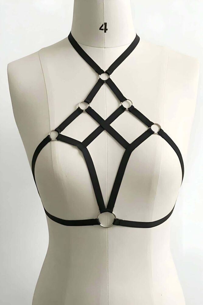 Sexy Rib Cage Leather Harness for Fashion - 3