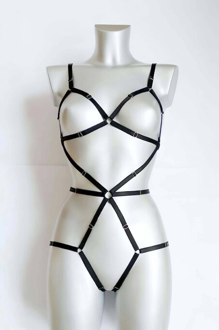 Sexy Rubber Body Harness for Women - 1