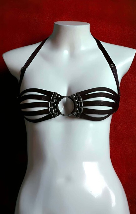 Sexy Rubber Bra Harness for Women's Underwear - 4