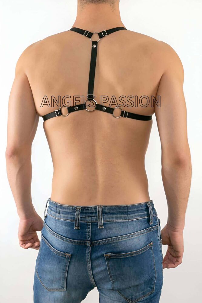 Sexy Rubber Chest Harness for Gay Men's Fantasy Wear - 3