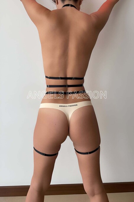 Sexy Rubber Garter Body Harness - 4