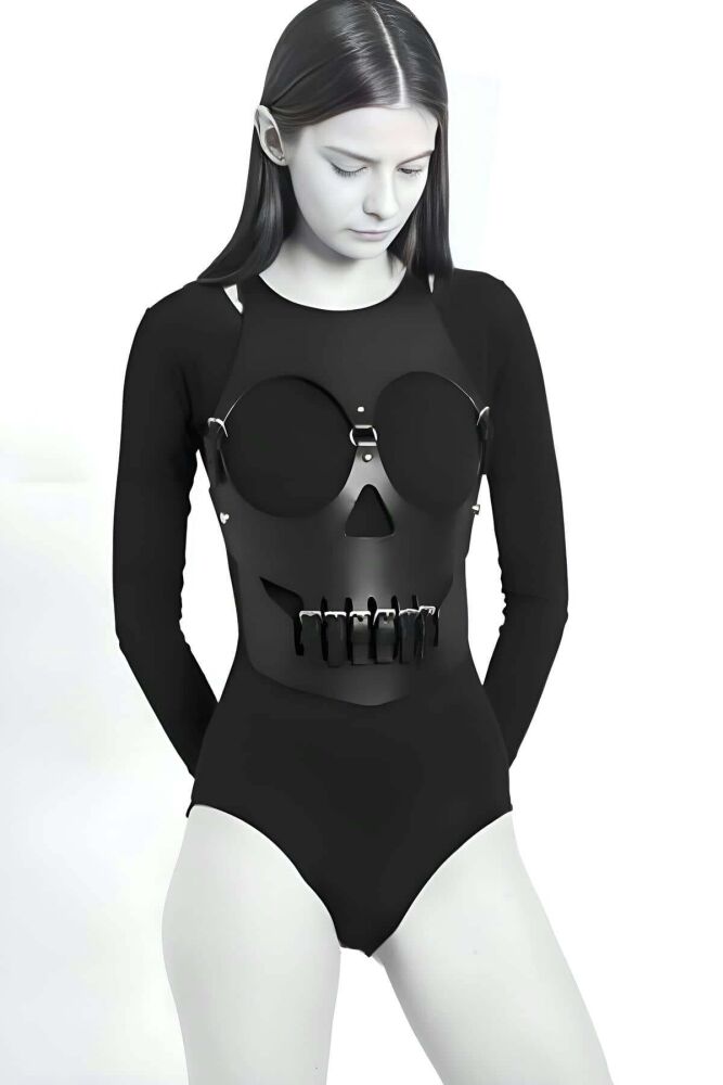 Skull Design Fantasy Leather Body Harness - 1