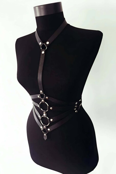 Custom Leather Harness for Lingerie - 1