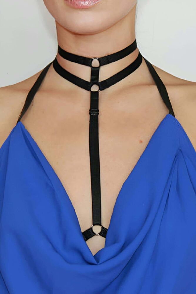 Stylish Double Row Elastic Neck Harness for Fashion - 2