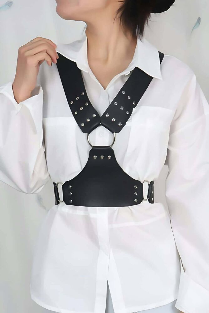 Stylish Leather Chest Harness Belt for Shirt and Dress - 1