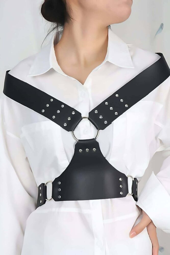 Stylish Leather Chest Harness Belt for Shirt and Dress - 2