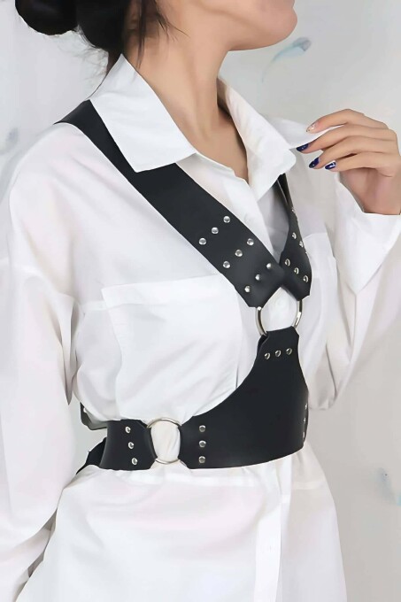 Stylish Leather Chest Harness Belt for Shirt and Dress - 3