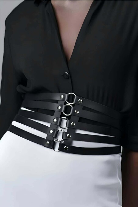 Stylish Leather Corset Belt for Fashionable Outfits - 1