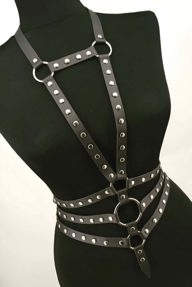 Stylish Leather Harness Corset for Women - 5