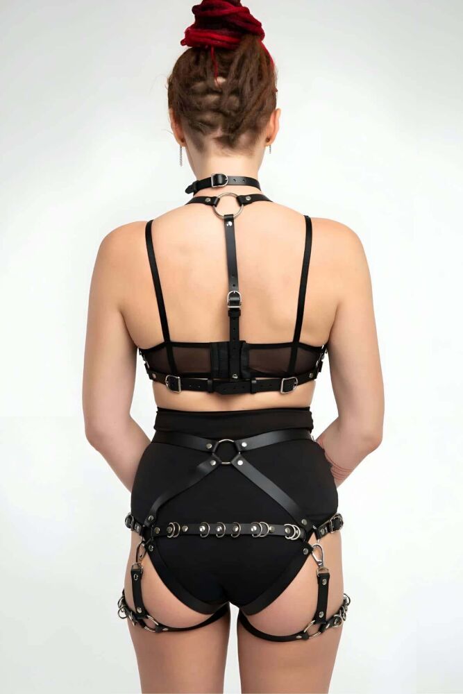 Stylish Leather Harness Suit, Sexy Underwear, Fancy Clothing - 3