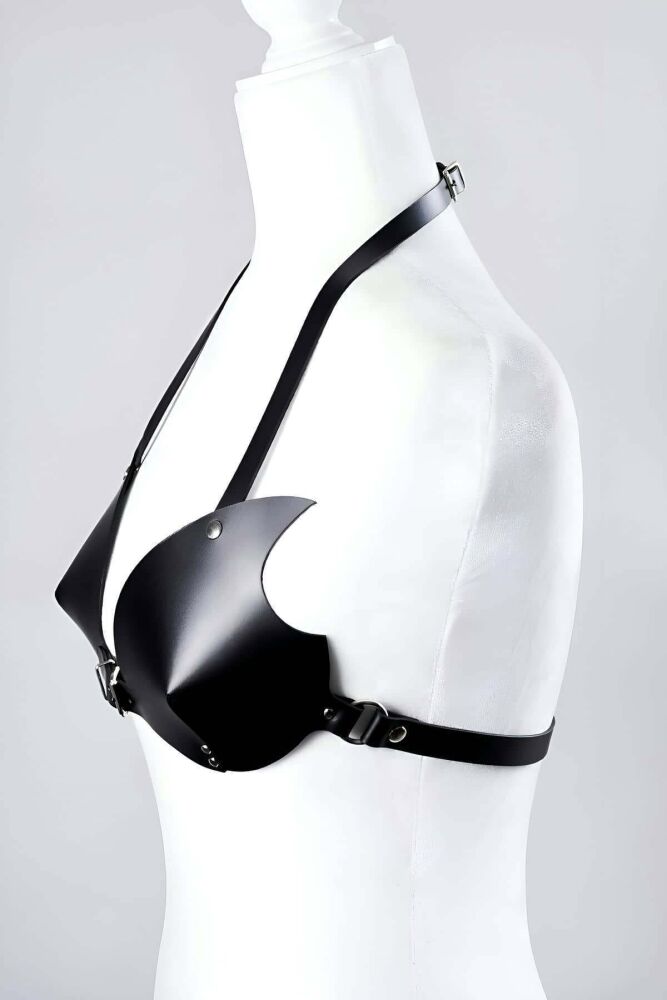 Stylish Leather Jacket Bra, Elegant Leather Accessory - 3