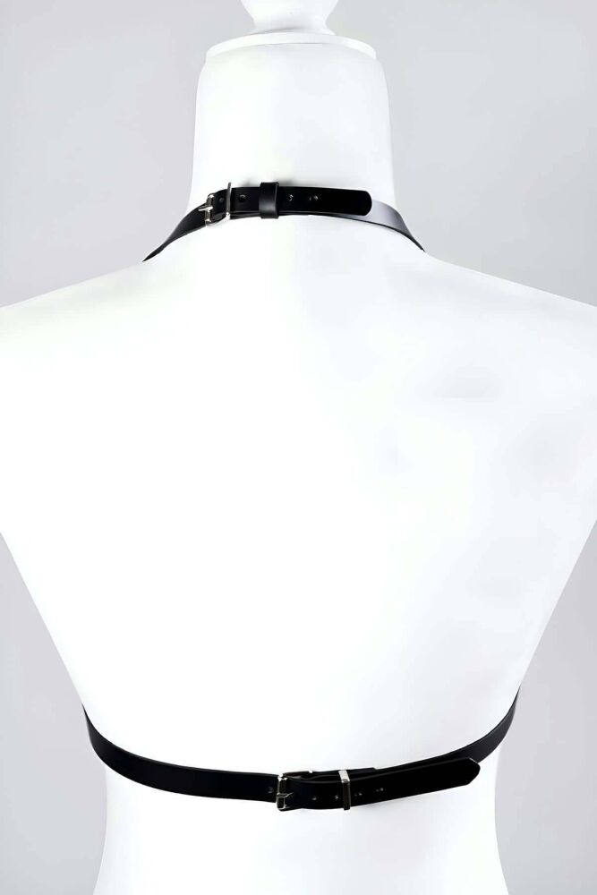 Stylish Leather Jacket Bra, Elegant Leather Accessory - 4