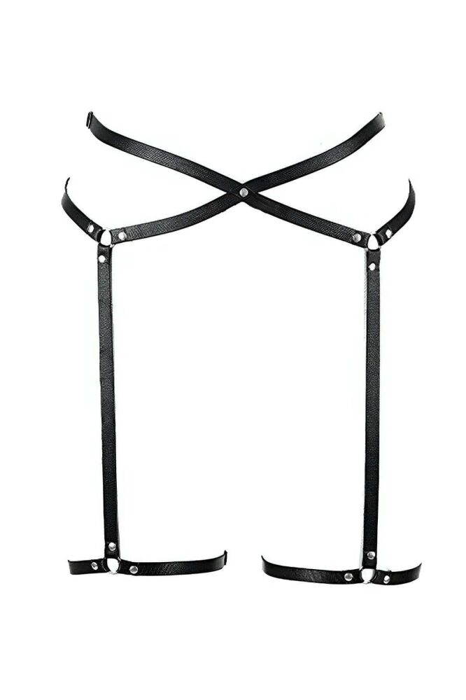 Stylish Leather Waist Garter Harness - 1