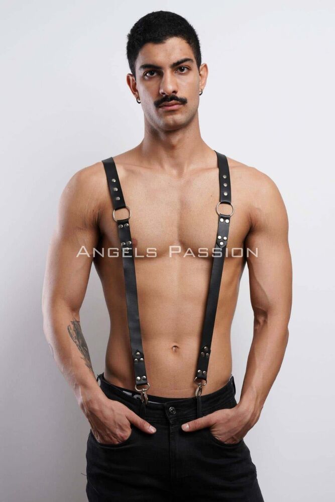 Stylish Men's Body Belt and Leather Trouser Suspender - 1