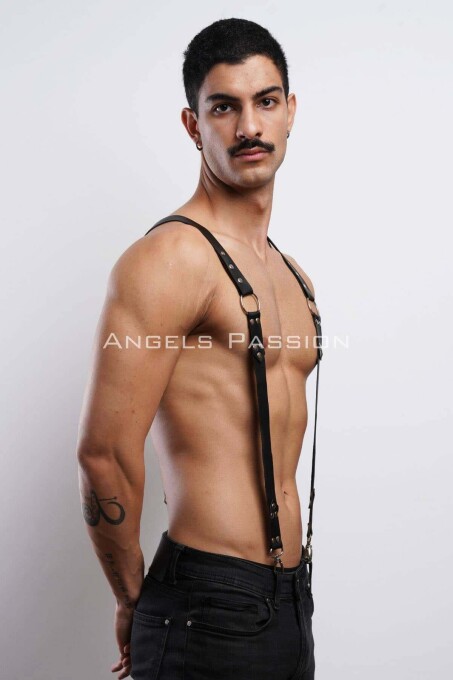 Stylish Men's Body Belt and Leather Trouser Suspender - 2