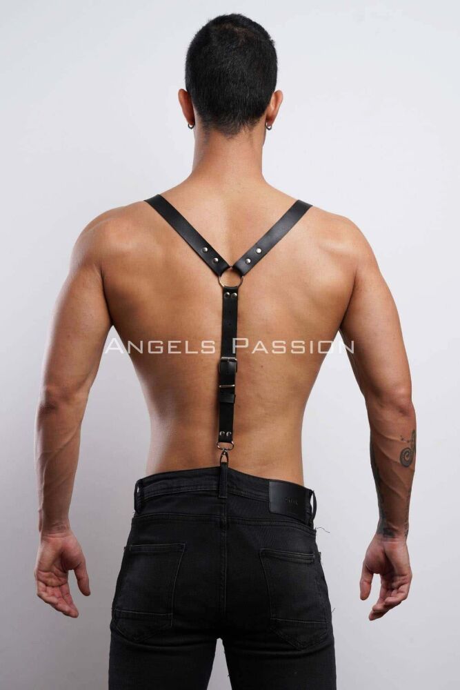 Stylish Men's Body Belt and Leather Trouser Suspender - 5