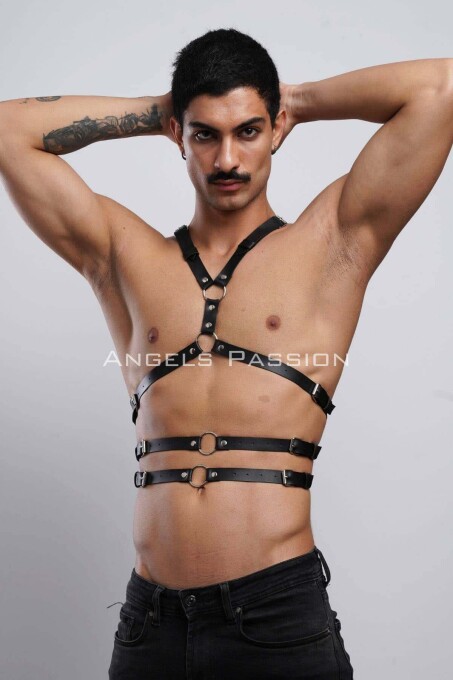 Stylish Men's Chest Belt with Back Detail - 7