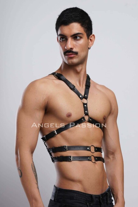 Stylish Men's Chest Belt with Back Detail - 9