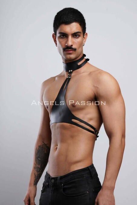 Stylish Men's Leather Harness Belt for Party - 4