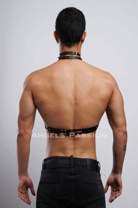 Stylish Men's Leather Harness Belt for Party - 5