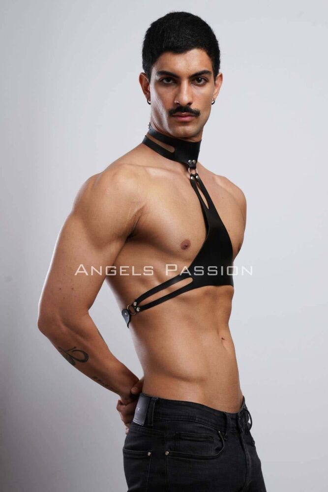 Stylish Men's Leather Harness Belt for Party - 6