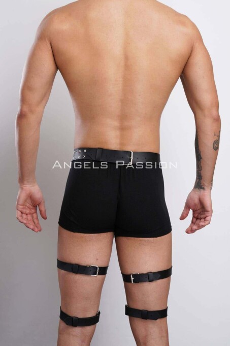 Stylish Men's Leg Harness with Rivet Detail, Fantasy Garter Harness - 10