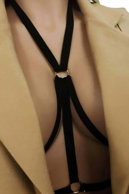 Unique Design Leather Harness for Lingerie - 1