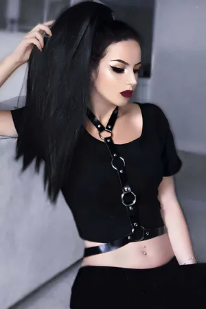 Faux Leather Chest Harness for Women - Adjustable Body Strap