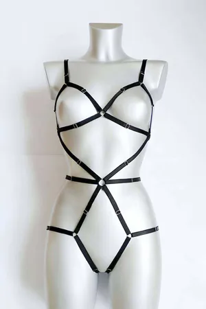 Body Harness Lingerie for Women - Adjustable Strappy Full Body Design