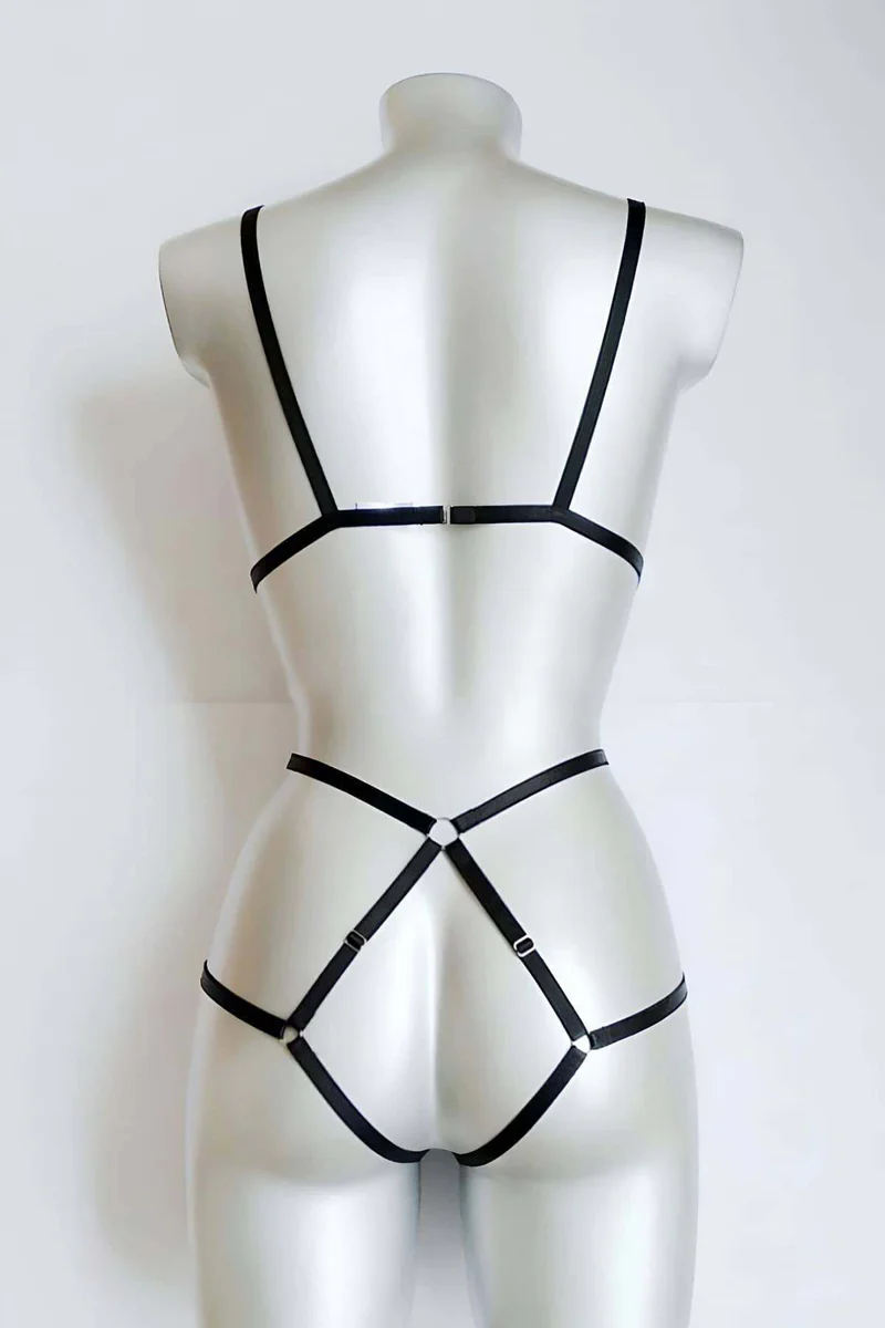 Body Harness Lingerie for Women - Adjustable Strappy Full Body Design