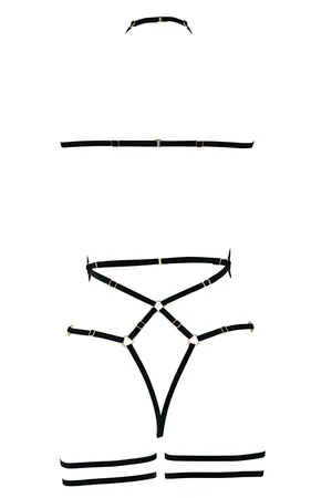 Sleek Rubber O-Ring Body Harness - Adjustable Fetishwear