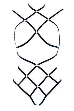 Men's Adjustable Rubber-Look Body Harness - Fantasy & Clubwear