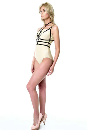 Women's Chest Harness Choker | Adjustable Faux Leather Body Straps