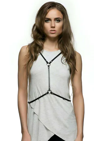 Women's Chest Harness Body Strap - Adjustable Faux Leather Design