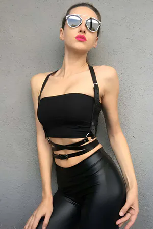 Chest Harness Faux Leather Strappy Adjustable Body Accessory