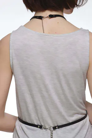 Chest Harness for Women – Faux Leather Fashion Body Accessory