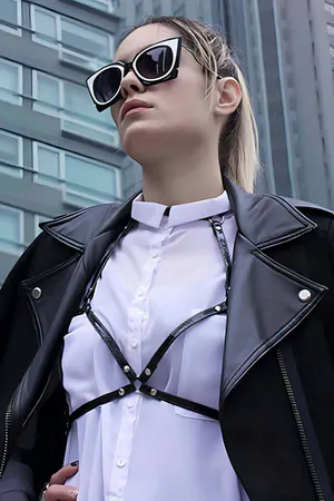 Fashion Chest Harness for Women - Faux Leather Body Accessory