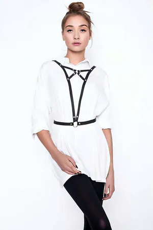 Fashion Chest Harness for Women - Chic Faux Leather Style
