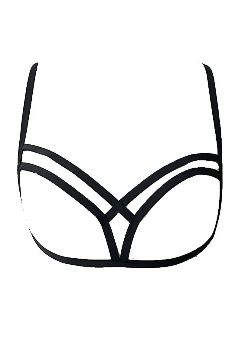 Strappy Chest Harness Bra - Adjustable Cage Style Lingerie Top
